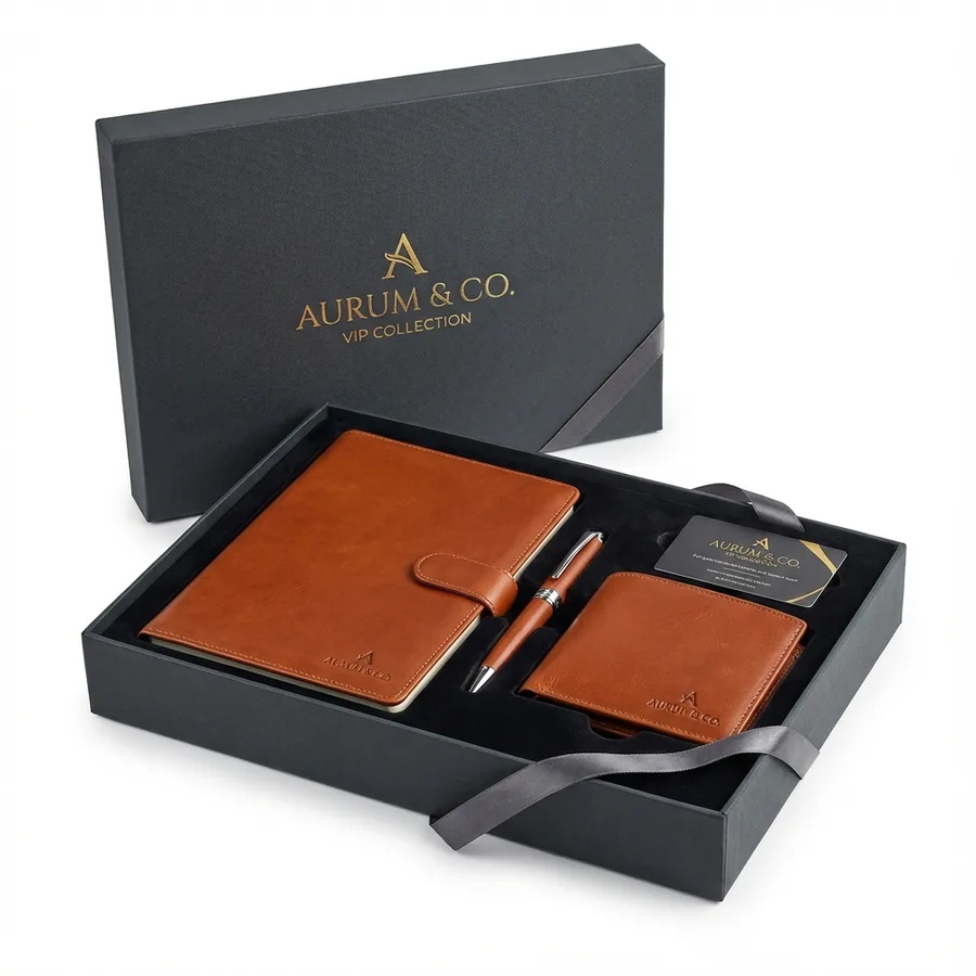 Custom leather gift set