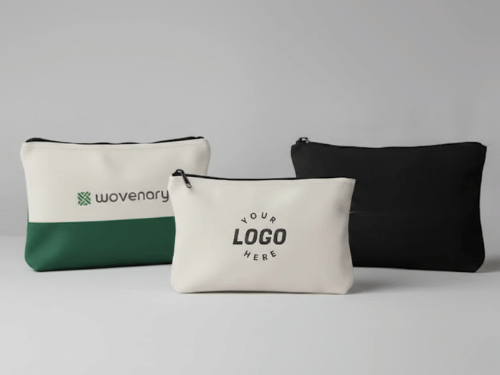 Mini canvas tote bags and zipper pouches wholesale — custom branded