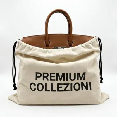 Custom cotton canvas dust bags for luxury handbags — branded wholesale