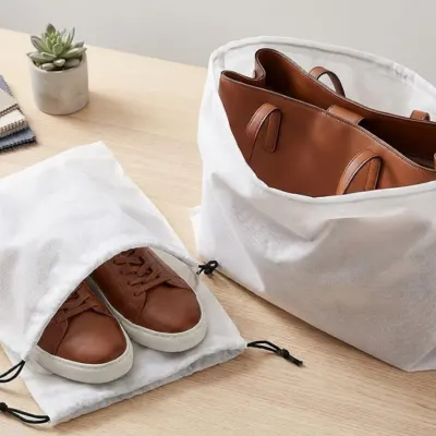 Custom dust bags for shoes — breathable non-woven with logo printing
