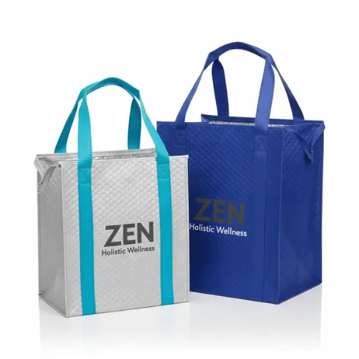 Insulated non-woven cooler bags for grocery delivery and food service